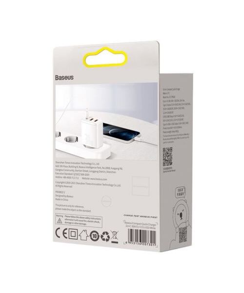 Baseus CCXJ-E02 Compact Quick Nabíječka USB-C 30W White