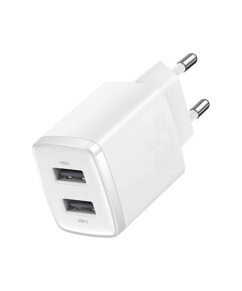 Baseus CCXJ010202 Compact Nabíječka 2xUSB 10,5W White