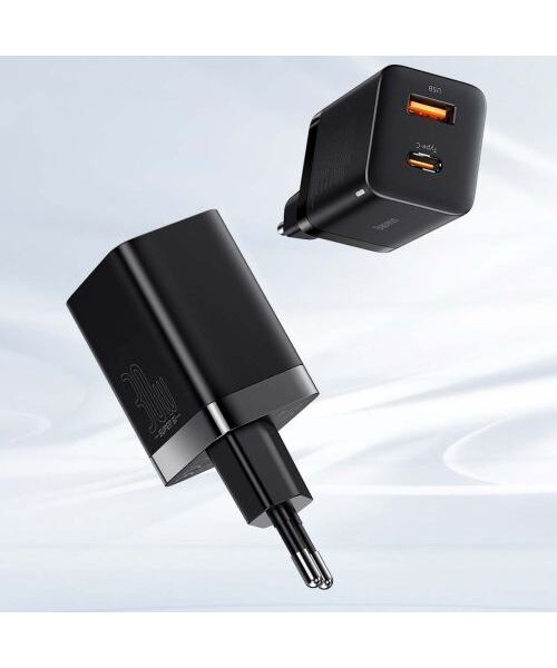 Baseus CCSUPP-E01 Super Si Quick Nabíječka USB + USB-C 30W Black