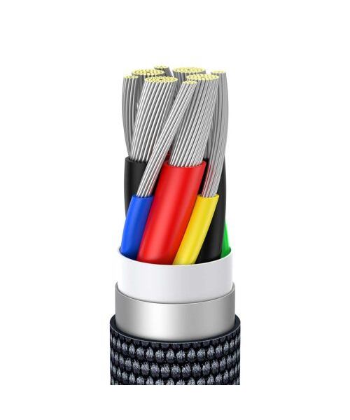 Baseus CAJY000601 Crystal Shine Series Datový Kabel USB-C - USB-C 100W 1,2m Black