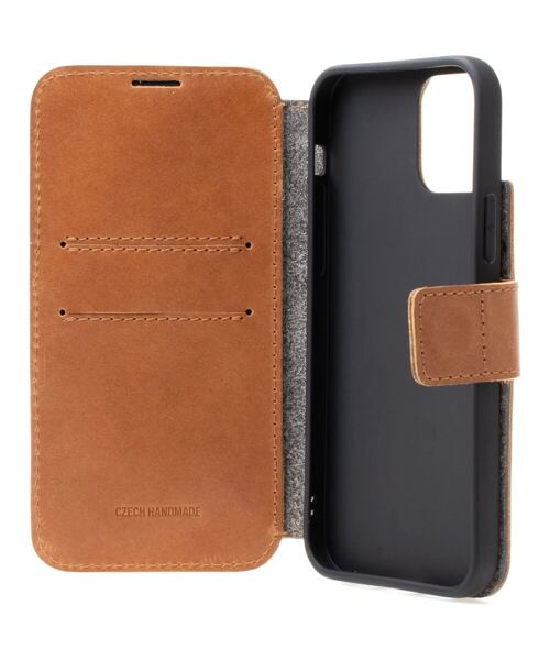 Kožené pouzdro typu kniha FIXED ProFit pro Apple iPhone 14 Pro Max, hnědé