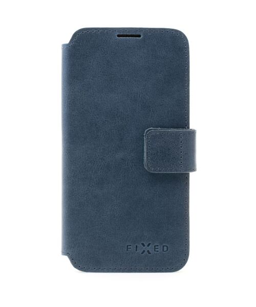 Kožené pouzdro typu kniha FIXED ProFit pro Apple iPhone 13 Pro Max, modré