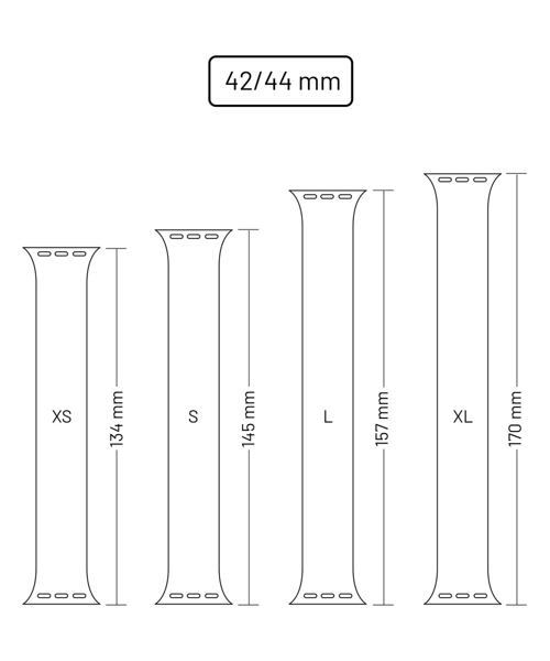 Elastický silikonový řemínek FIXED Silicone Strap pro Apple Watch 42/44/45/46/49mm, velikost S, modr
