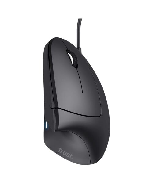 TRUST Verto/Vertikální/Optická/Pro praváky/1 600 DPI/Drátová USB/Černá