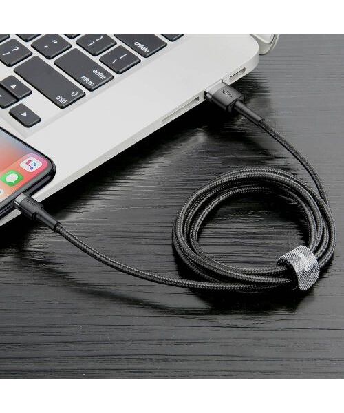 Baseus datový kabel Cafule Lightning 0,5m 2,4A šedo-černý
