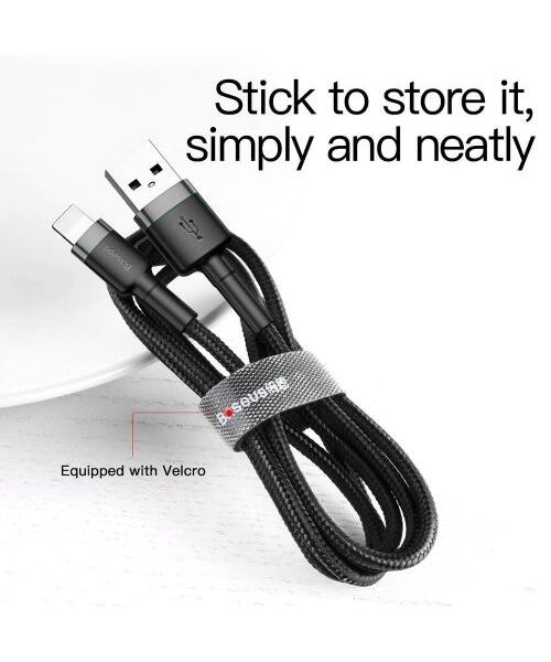 Baseus datový kabel Cafule Lightning 0,5m 2,4A šedo-černý