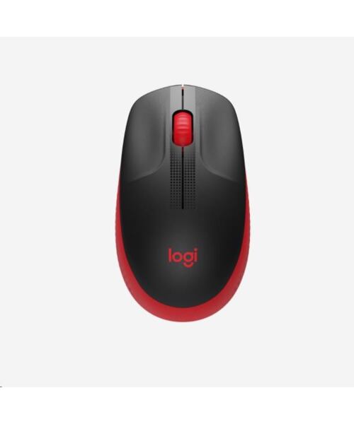 Logitech M190/Kancelářská/Optická/1 000 DPI/Bezdrátová USB/Černá-červená