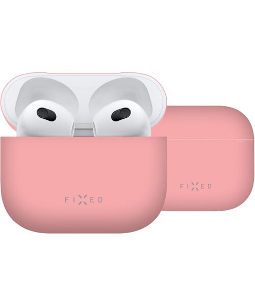 Ultratenké silikonové pouzdro FIXED Silky pro Apple Airpods 3, růžové