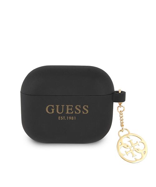 Guess 4G Charm Silikonové Pouzdro pro AirPods 3 Black