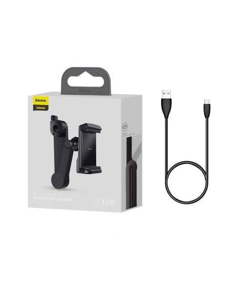 Baseus Car Mount Wireless Charger Energy Storage Backseat phone holder 15W Black (WXHZ-01)