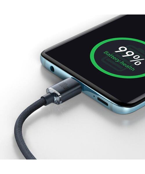 Baseus CAJY000601 Crystal Shine Series Datový Kabel USB-C - USB-C 100W 1,2m Black