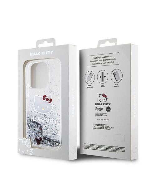 Hello Kitty Liquid Glitter Electroplating Head Logo Zadní Kryt pro iPhone 13 Pro Transparent