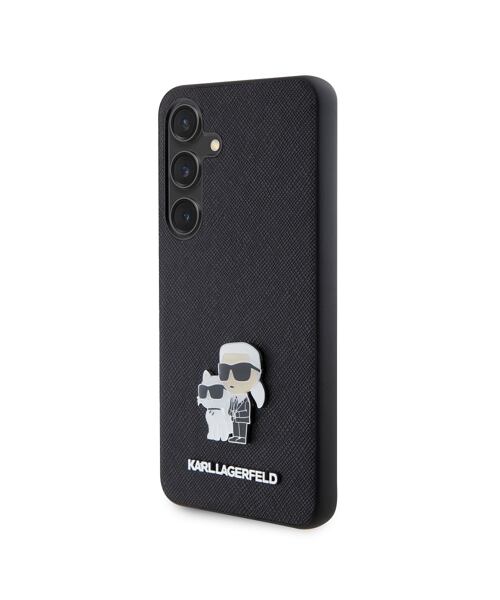 Karl Lagerfeld PU Saffiano Metal Karl and Choupette Zadní Kryt pro Samsung Galaxy S24 Black