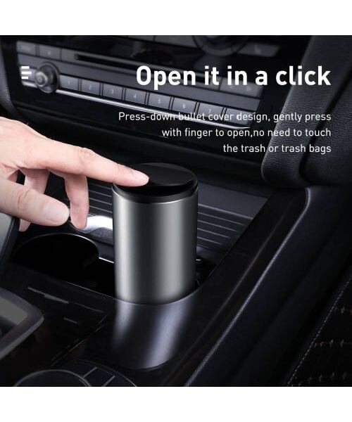 Baseus Car Tool Gentleman Style Vehicle-mounted Trash Can (with Bag 1 roll/30) Black (CRLJT-01)