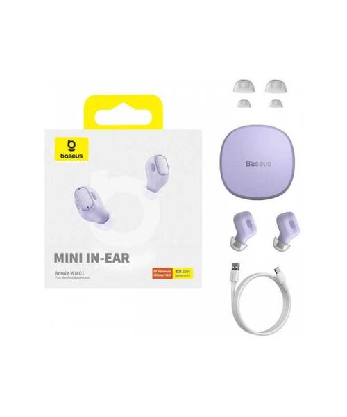 Baseus Bowie WM01 TWS Sluchátka Purple