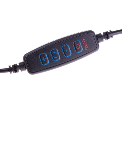 Stativ s kruhovým LED svítidlem a ovládáním na USB kabelu FIXED LEDRing Lite, černý