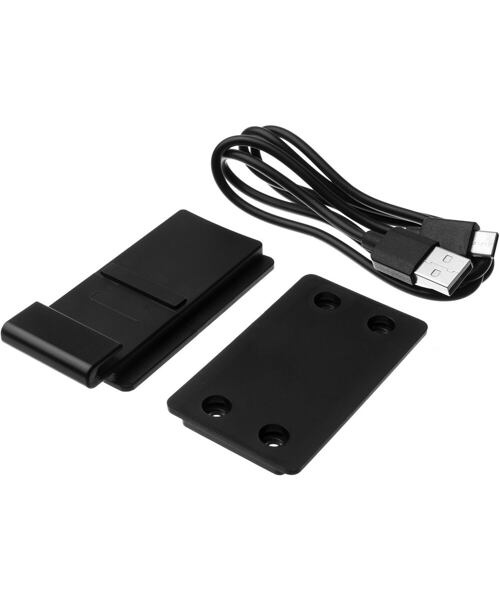 Závěsný nabíjecí dok FIXED pro ovladač DualSense PlayStation 5 s hákem pro sluchátka, černo-bílý