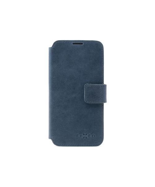 Kožené pouzdro typu kniha FIXED ProFit pro Apple iPhone 15 Plus, modré