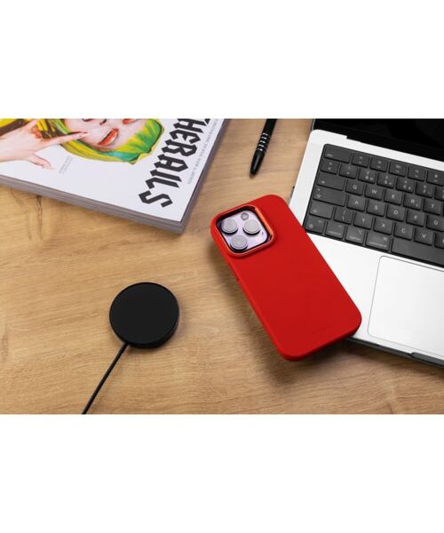 Zadní kryt FIXED MagFlow s podporou MagSafe pro Apple iPhone 15 Pro, červený