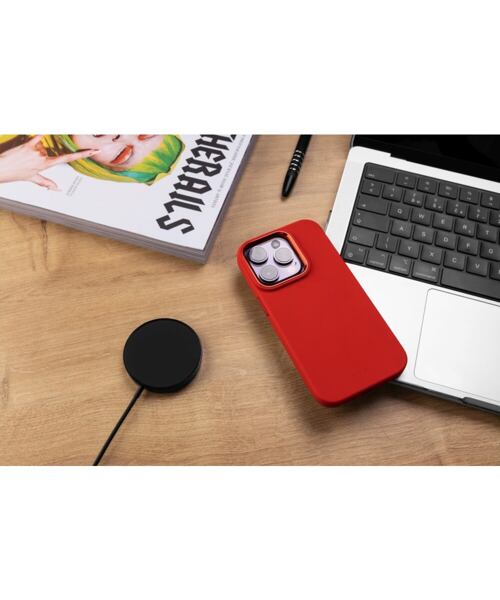 Zadní kryt FIXED MagFlow s podporou MagSafe pro Apple iPhone 15, červený