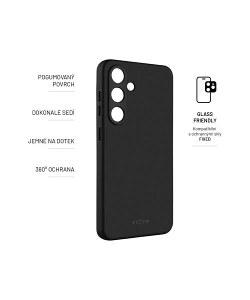 Zadní pogumovaný kryt FIXED Story pro Samsung Galaxy S24, černý