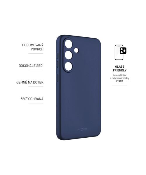 Zadní pogumovaný kryt FIXED Story pro Samsung Galaxy S24, modrý