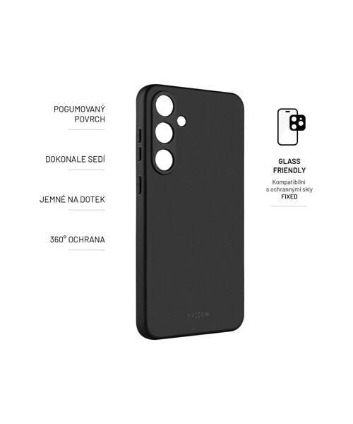 Zadní pogumovaný kryt FIXED Story pro Samsung Galaxy S24+, černý