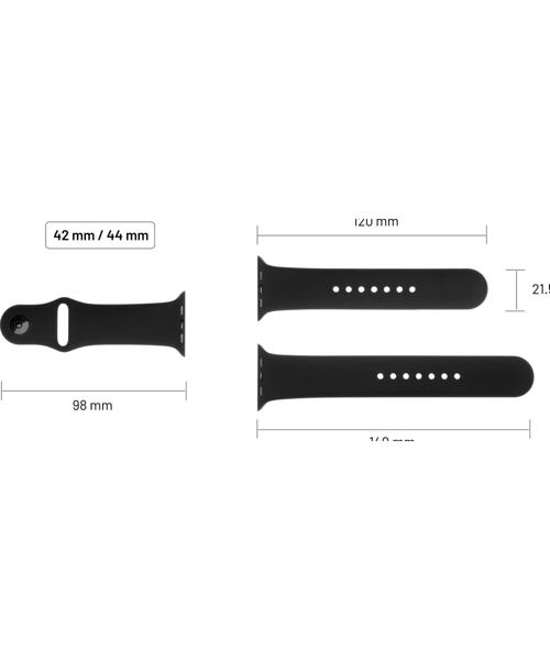 Set silikonových řemínků FIXED Silicone Strap pro Apple Watch 42/44/45/46/49mm, olivový