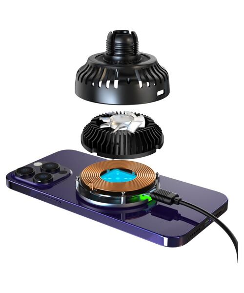 Držák s bezdrátovým nabíjením a aktivním chlazením FIXED MagCool s podporou uchycení MagSafe, 15W, č