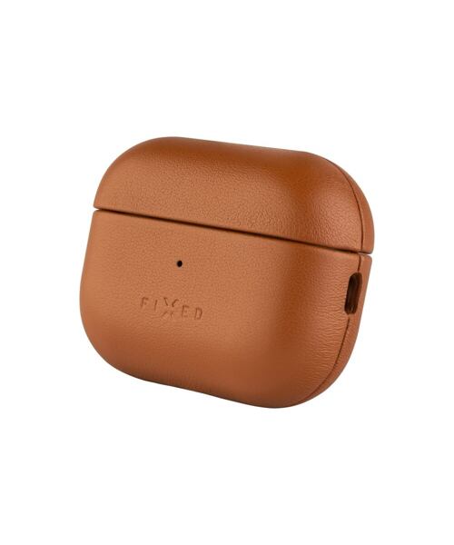 Kožené pouzdro FIXED PodsLeather s podporou MagSafe pro Apple AirPods Pro 2/Pro 2 (USB-C), hnědé