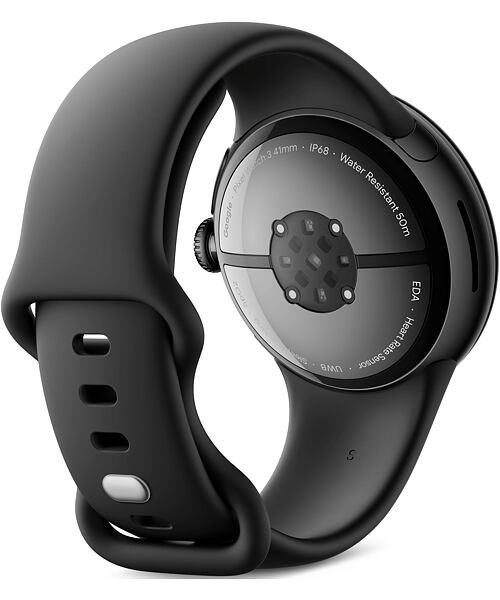 Google Pixel Watch 3 45mm Matte Black Aluminum Case/Obsidian Active Band