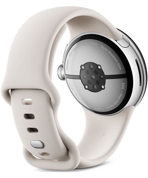 Google Pixel Watch 3 45mm Polished Silver Aluminum Case/Porcelain Active Band