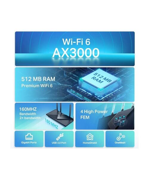 TP-Link Archer AX55, AX3000 WiFi6 router
