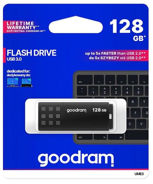 GOODRAM UME3 Pendrive - 128GB USB 3.0 BLACK