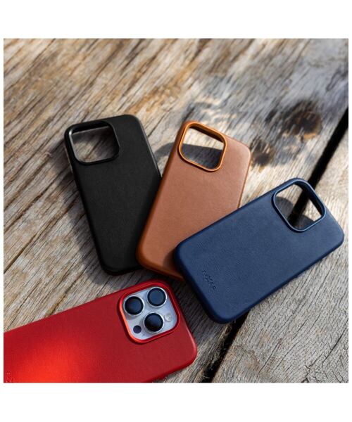 Kožený zadní kryt FIXED MagLeather s podporou MagSafe pro Apple iPhone 16, červený