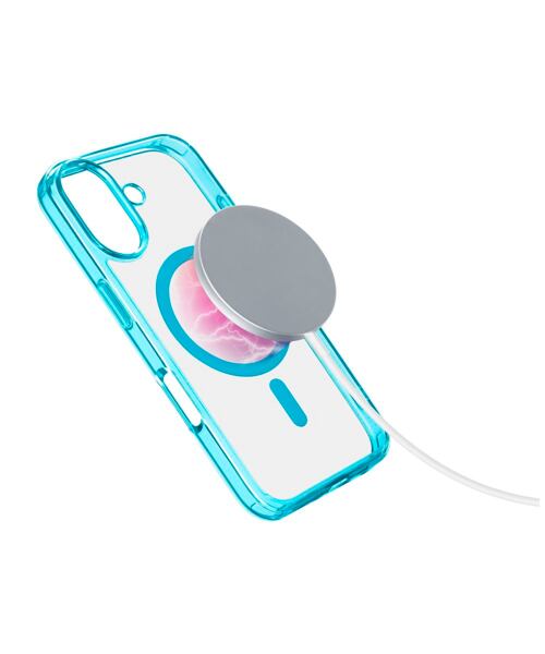 Zadní kryt Cellularline Iconic Mag s podporou Magsafe pro Apple iPhone 16, čirý / světle modrý