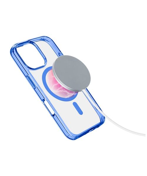 Zadní kryt Cellularline Iconic Mag s podporou Magsafe pro Apple iPhone 16 Pro Max, čirý / tmavě modr