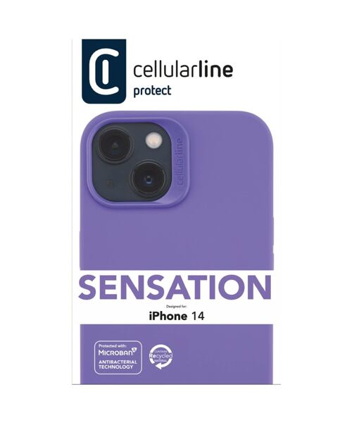Ochranný silikonový kryt Cellularline Sensation pro Apple iPhone 14, fialový
