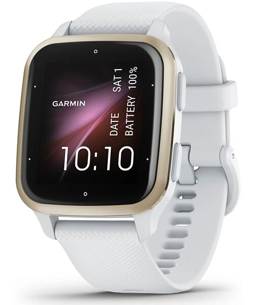 Garmin Venu Sq 2 Cream Gold / White Silicone Band