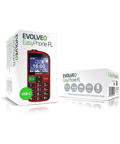 EVOLVEO EasyPhone FL Red
