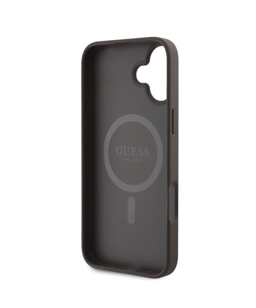 Guess PU Leather 4G Big Love Logo MagSafe Zadní Kryt pro iPhone 16 Brown