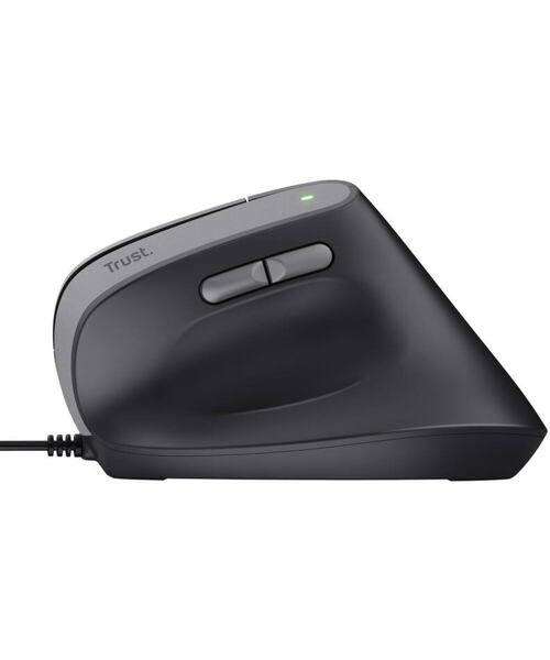 Trust Bayo II/Vertikální/Optická/Pro praváky/2 400 DPI/Drátová USB/Černá