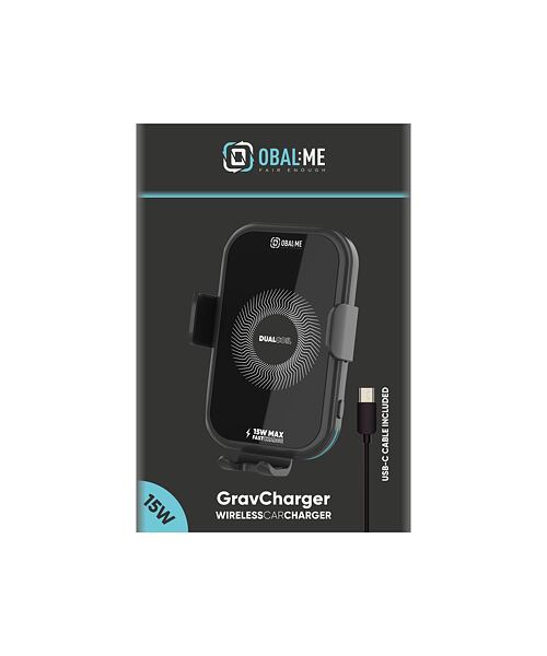 OBAL:ME GravCharger Bezdrátový Nabíjecí Držák do Auta 15W Black