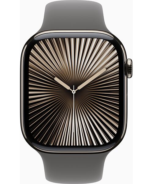 Apple Watch Series 10 GPS+Cellular 46mm Natural Titanium Case with Stone Grey Sport Band