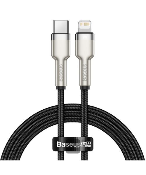 Baseus Cafule Metal Series Datový Kabel USB-C - Lightning 20W 1m Black