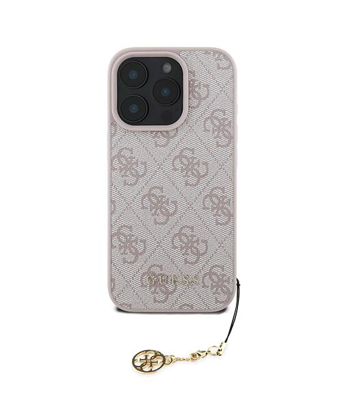 Guess 4G Charm Zadní Kryt pro iPhone 16 Pro Max Tone on Tone Pink