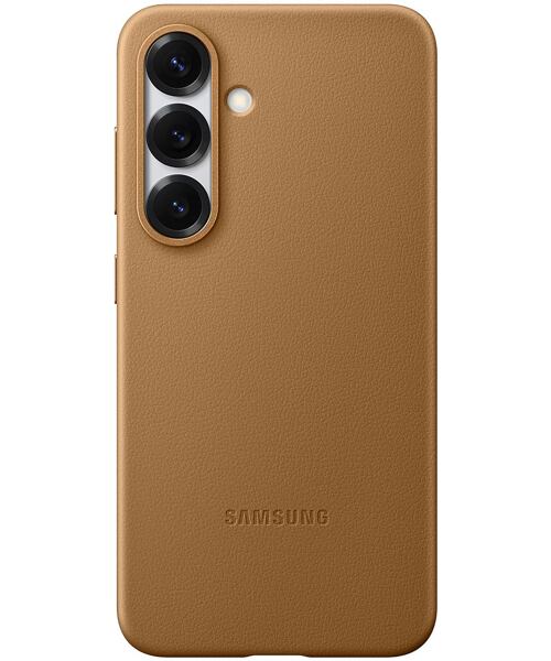 Samsung Ochranný kryt z veganské kůže pro Galaxy S25 Gold