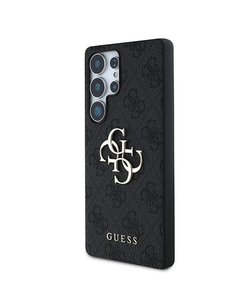 Guess PU 4G Metal Logo Zadní Kryt pro Samsung Galaxy S25 Ultra Grey