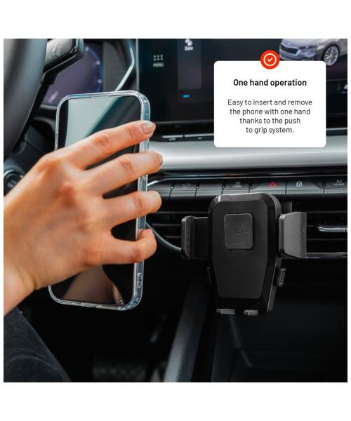 Univerzální držák do auta FIXED Iconiq Lock s úchytem do ventilační mřížky, černý