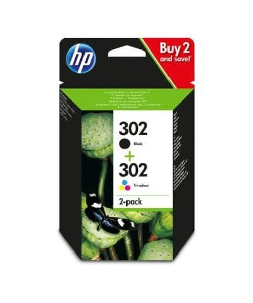 HP 302 Dvojbalení originálních inkoustových kazet, černá a tříbarevná
